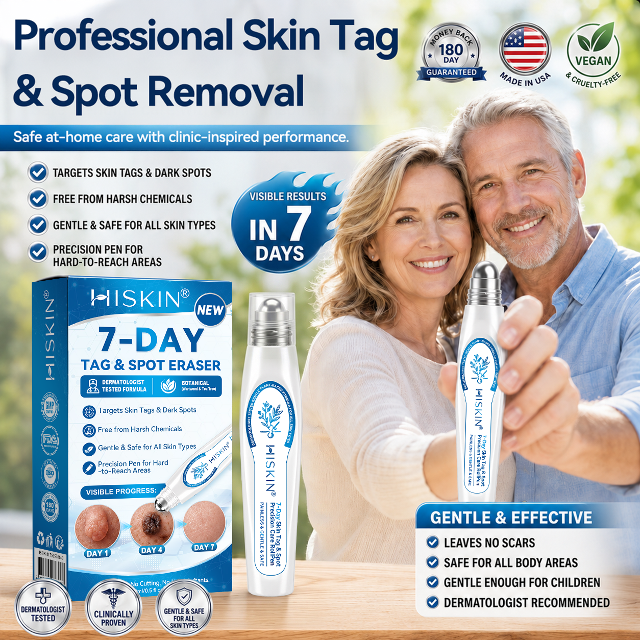 𝗛𝗜𝗦𝗞𝗜𝗡®👩‍⚕️ 𝟕-𝐃𝒂𝘆 𝐒𝗸𝐢𝐧 𝐓𝒂𝗴 & 𝐒𝐩𝙤𝐭 𝐄𝐫𝒂𝐬𝙚𝐫 Painless & Scar-Free Advanced Imperfection Removal Rollerball Pen