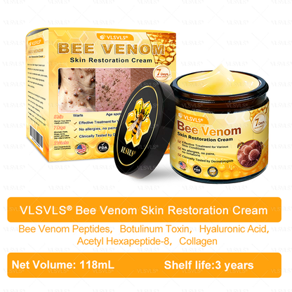 Made and Shipped from USA ✨ VLSVLS® Bee Venom Skin Restoration Cream 🌸 Anti-aging,Hydrating, Skin Repair, Even Tone, Acne and Dark Spot Treatment, Wart and Mole Removal, Psoriasis Relief 🔥 LAST DAY 80% OFF 💎