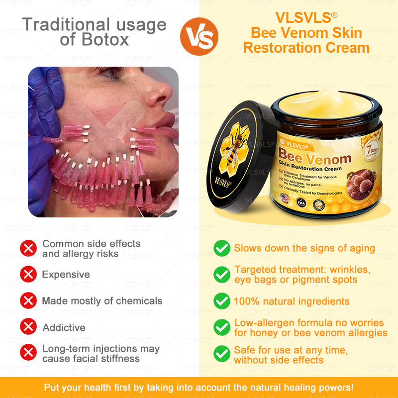 Made and Shipped from USA 🎇 VLSVLS® Bee Venom Skin Restoration Cream 🔥 LAST DAY 80% OFF☘️☘️