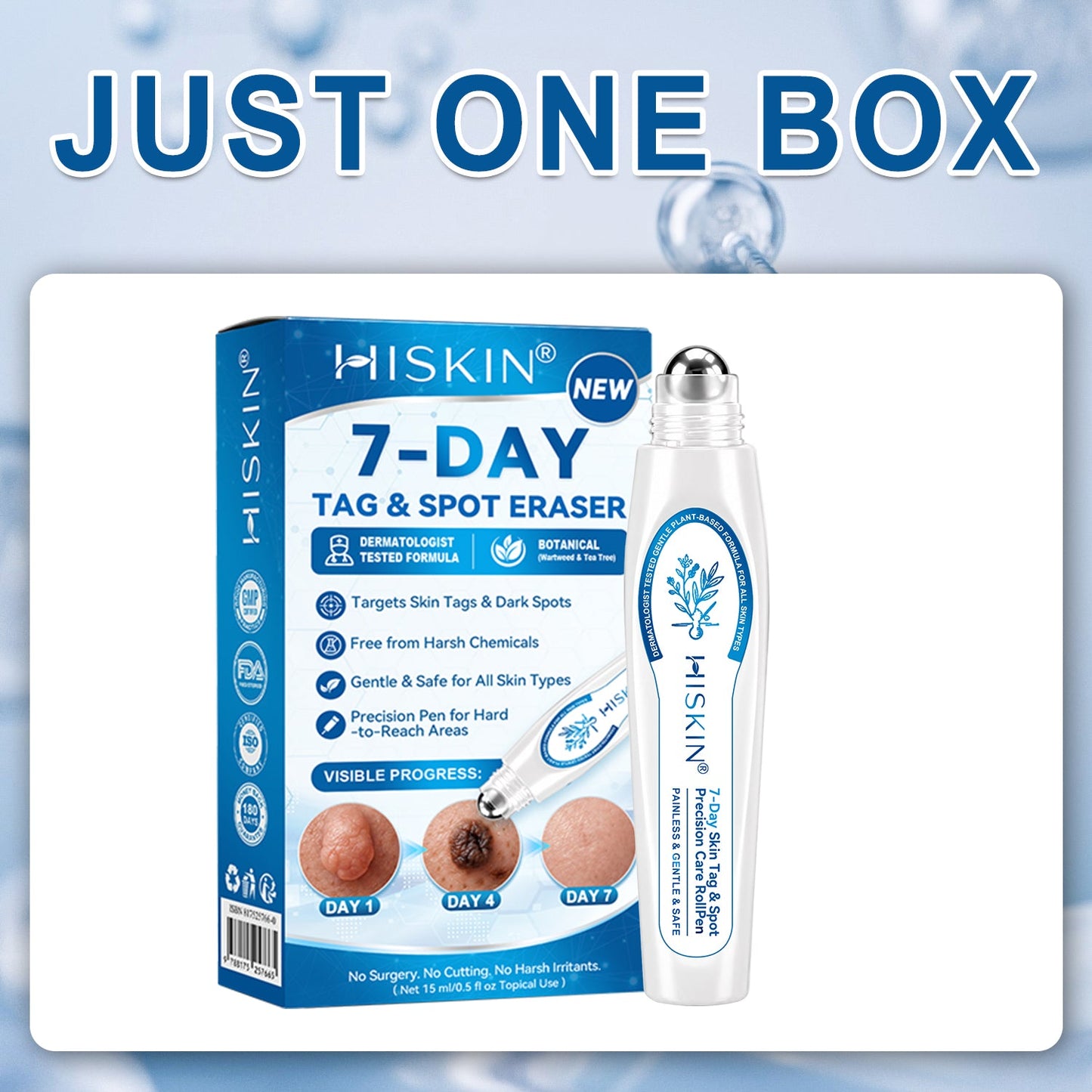 𝗛𝗜𝗦𝗞𝗜𝗡®👩‍⚕️ 𝟕-𝐃𝒂𝘆 𝐒𝗸𝐢𝐧 𝐓𝒂𝗴 & 𝐒𝐩𝙤𝐭 𝐄𝐫𝒂𝐬𝙚𝐫 Painless & Scar-Free Advanced Imperfection Removal Rollerball Pen